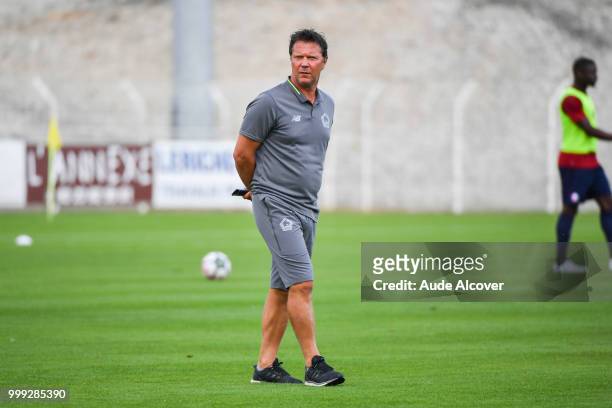 Assistant coach of Lille Thierry Oleksiak during the friendly match between Lille and Reims on July 14, 2018 in St Quentin, France.