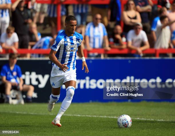 Tom Ince of Huddersfiled Town during the pre-season friendly between Accrington Stanley and Huddersfield Town at The Crown Ground,on July 14, 2018 in...