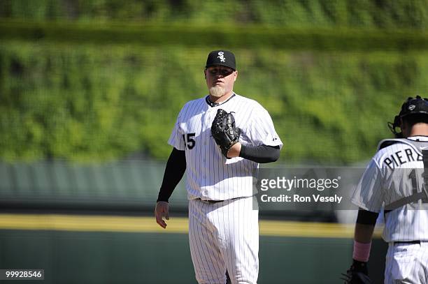 Bobby Jenks of the Chicago White Sox is taken out of the game by manager Ozzie Guillen during the game against the Toronto Blue Jays on May 9, 2010...