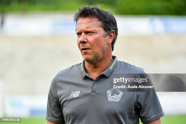 Assistant coach of Lille Thierry Oleksiak during the friendly match between Lille and Reims on July 14, 2018 in St Quentin, France.