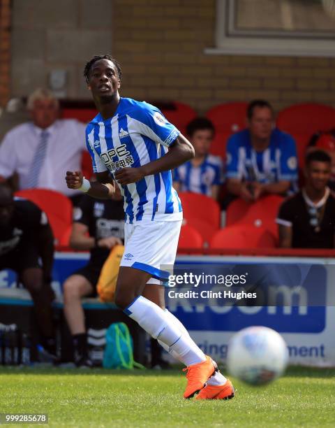 Terence Kongolo of Huddersfiled Town during the pre-season friendly between Accrington Stanley and Huddersfield Town at The Crown Ground,on July 14,...
