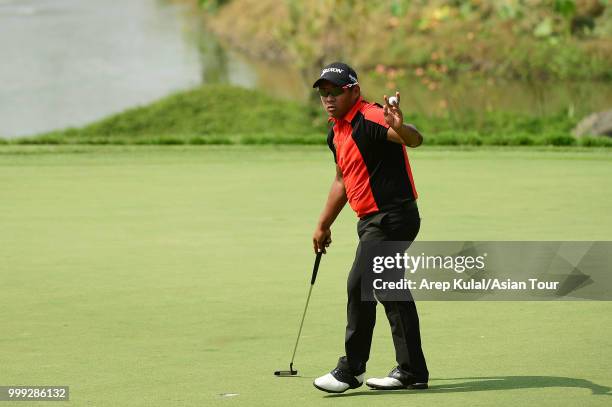 Chapchai Nirat of Thailand pictured during the final round of the Bank BRI Indonesia Open at Pondok Indah Golf Course on July 15, 2018 in Jakarta,...