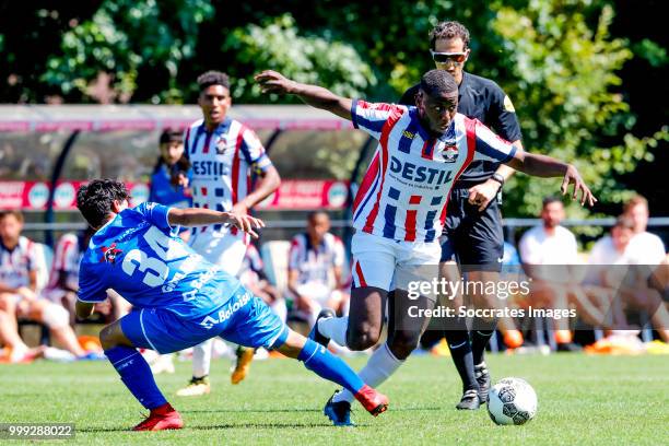 Ahmed Mostafa of KAA Gent, Karim Coulibaly of Willem II during the match between Willlem II v KAA Gent on July 14, 2018 in TILBURG Netherlands