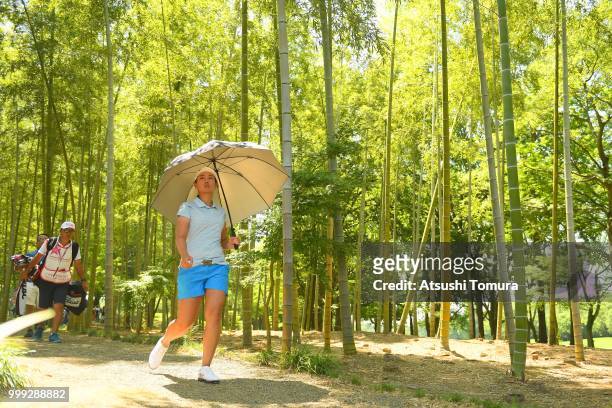 Phoebe Yao of Taiwan walks on the 16th hole during the final round of the Samantha Thavasa Girls Collection Ladies Tournament at the Eagle Point Golf...