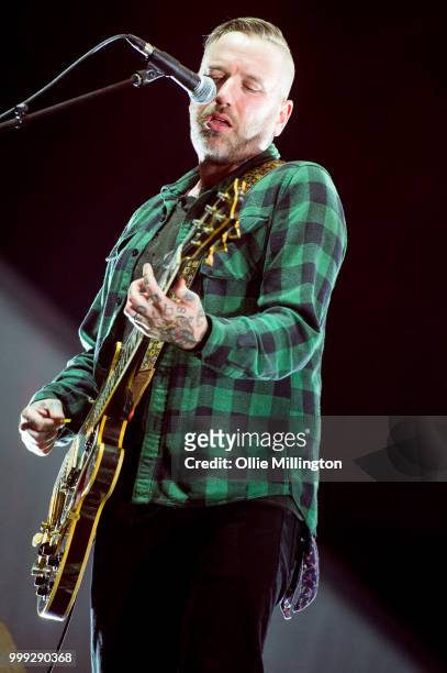 Dallas Green of Alexisonfire performs onstage headlining the mainstage replacing Avenged Sevenfold who pulled out due to illness on day 8 of the 51st...