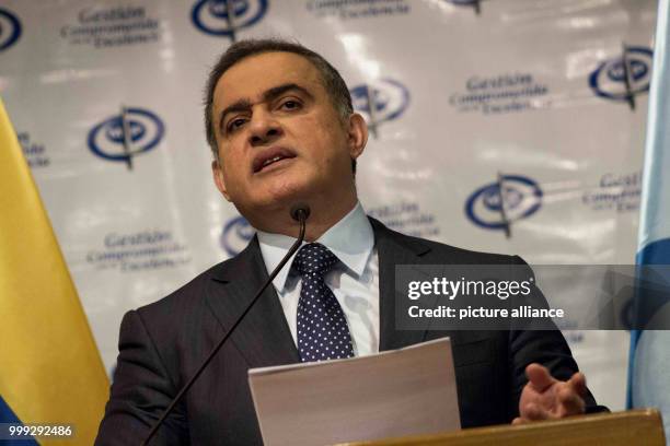 The new Venezuelan Attorney General Tarek William Saab speaking at a press conference in Caracas, Venezuela, 23 August 2017. Saab replaces Luisa...