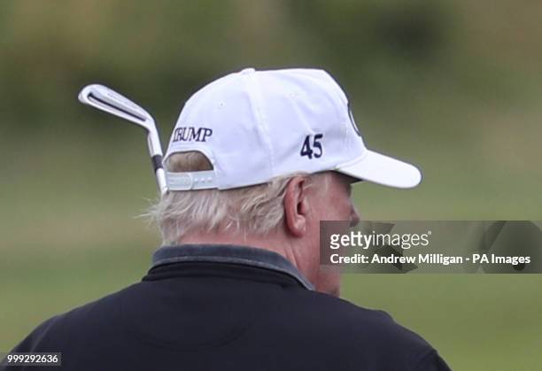 President Donald Trump on his golf course at the Trump Turnberry resort in South Ayrshire, where he and his wife Melania, spent the weekend as part...