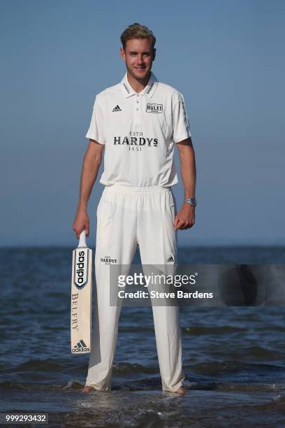 Stuart Broad plays for the Royal Southern Yacht Club against the Island Sailing Club during the Annual Bramble Bank Cricket Match 2018 supported by...
