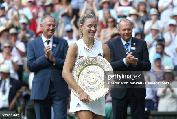 Wimbledon Ladies' Singles Champion Angelique Kerber after defeating Serena Williams in the final at All England Lawn Tennis and Croquet Club on July...