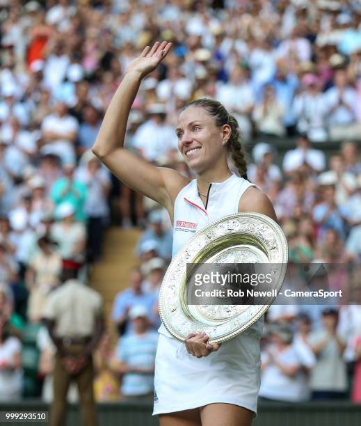 Wimbledon Ladies' Singles Champion Angelique Kerber after defeating Serena Williams in the final at All England Lawn Tennis and Croquet Club on July...