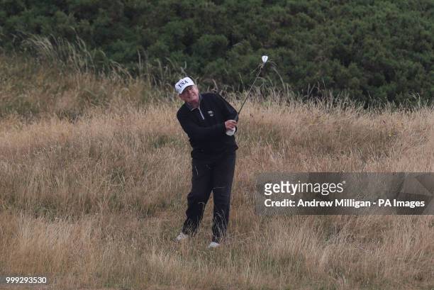 President Donald Trump on his golf course at the Trump Turnberry resort in South Ayrshire, where he and his wife Melania, spent the weekend as part...
