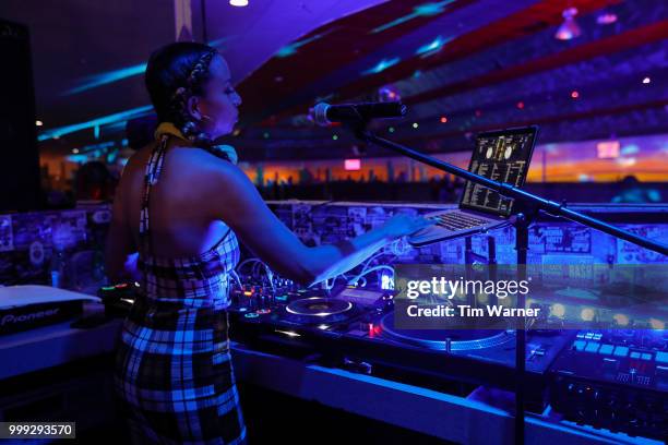 Jasmine Solano performs during HBO's Mixtapes & Roller Skates at the Houston Funplex on July 14, 2018 in Houston, Texas.
