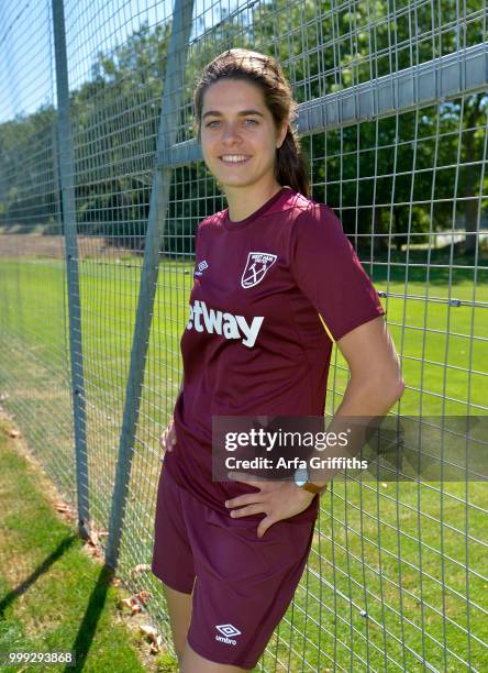 West ham United Ladies Unveil New signing Tessel Middag at Rush Green on July 2, 2018 in Romford, England.