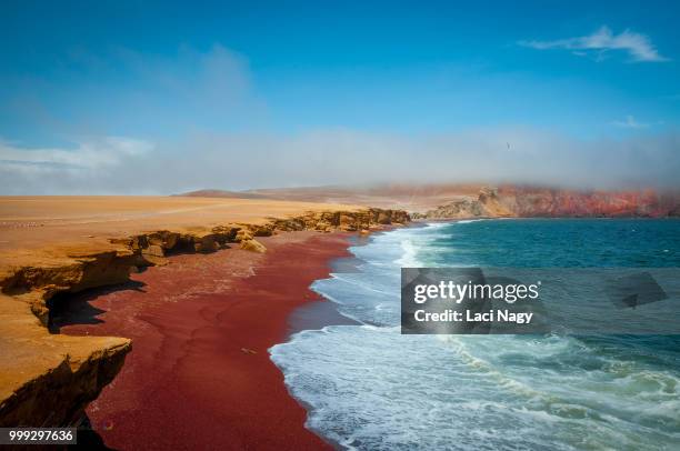 the red beach, paracas - paracas stock pictures, royalty-free photos & images