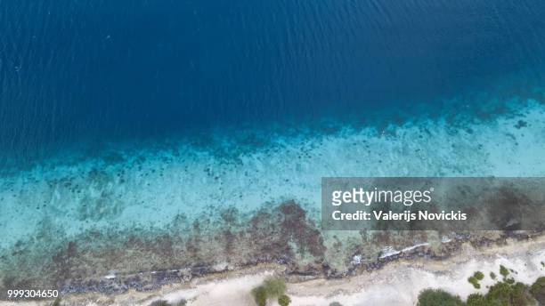 sea beach coast bonaire island caribbean sea - paesi bassi caraibici foto e immagini stock
