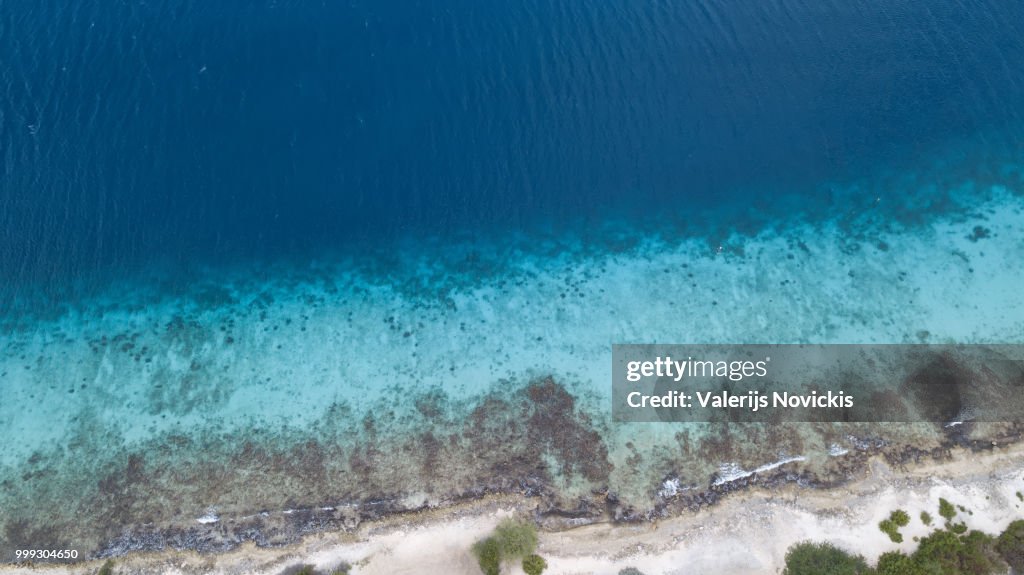 Sea beach coast Bonaire island Caribbean sea