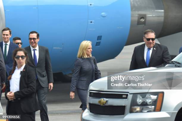 Senior adviser to US President Jared Kushner, Treasury Secretary Steven Mnuchin, Homeland Security Secretary Kirstjen Nielsen and Mike Pompeo arrive...