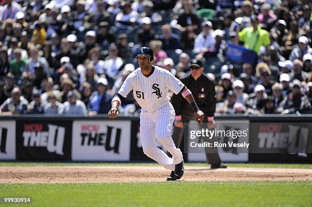Alex Rios of the Chicago White Sox runs the bases against the Toronto Blue Jays on May 9, 2010 at U.S. Cellular Field in Chicago, Illinois. The Blue...