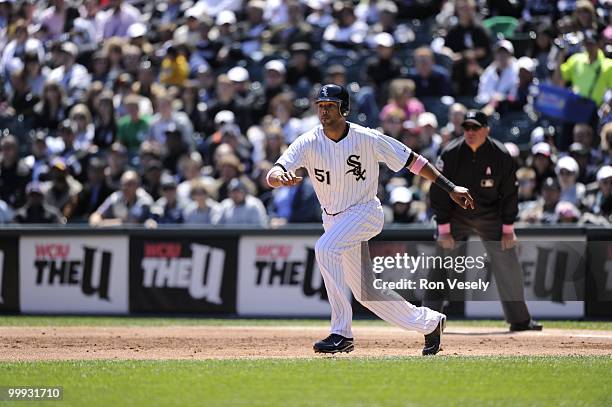 Alex Rios of the Chicago White Sox runs the bases against the Toronto Blue Jays on May 9, 2010 at U.S. Cellular Field in Chicago, Illinois. The Blue...