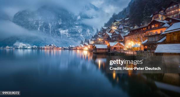 hallstatt residential - deutsch stock pictures, royalty-free photos & images