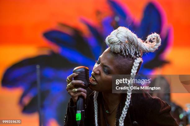 Performs onstage at the Hydro Stage on day 8 of the 51st Festival d'ete de Quebec on July 11, 2018 in Quebec City, Canada