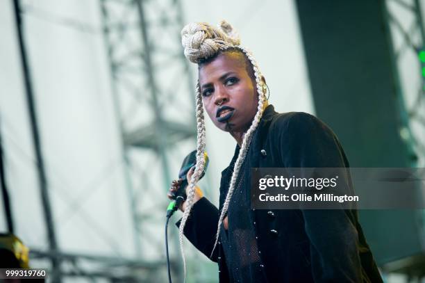 Performs onstage at the Hydro Stage on day 8 of the 51st Festival d'ete de Quebec on July 11, 2018 in Quebec City, Canada