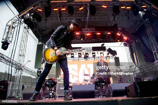 Performs onstage at the Hydro Stage on day 8 of the 51st Festival d'ete de Quebec on July 11, 2018 in Quebec City, Canada