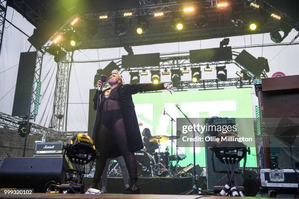 Performs onstage at the Hydro Stage on day 8 of the 51st Festival d'ete de Quebec on July 11, 2018 in Quebec City, Canada