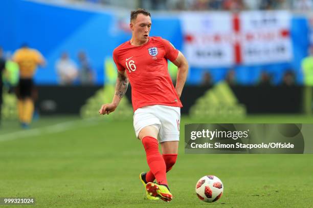 Phil Jones of England in action during the 2018 FIFA World Cup Russia 3rd Place Playoff match between Belgium and England at Saint Petersburg Stadium...