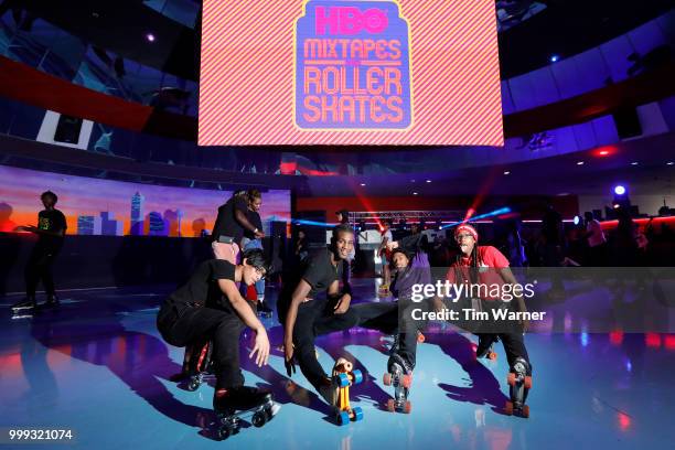 Guests skate during HBO's Mixtapes & Roller Skates at the Houston Funplex on July 14, 2018 in Houston, Texas.