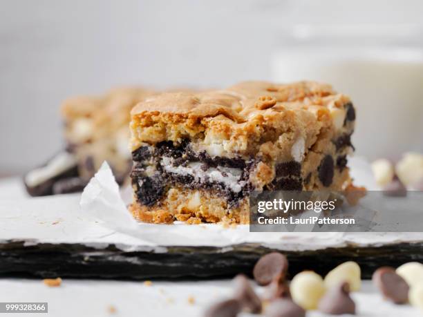 double chocolate, cookie stuffed brownies - stuffed stock pictures, royalty-free photos & images