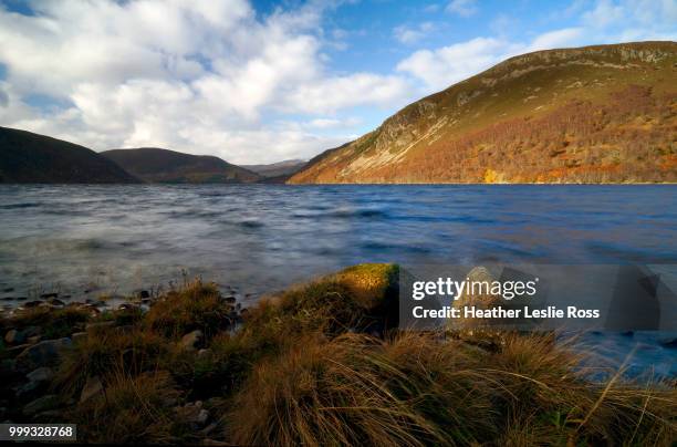 wild & windy, loch morie, scottish highlands - leslie stock pictures, royalty-free photos & images