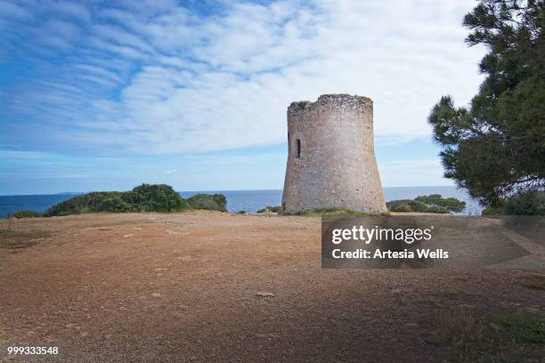 cala pi tower mallorca - cala stock pictures, royalty-free photos & images