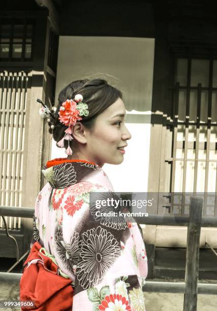 kyoto and kimono - kyonntra stock pictures, royalty-free photos & images