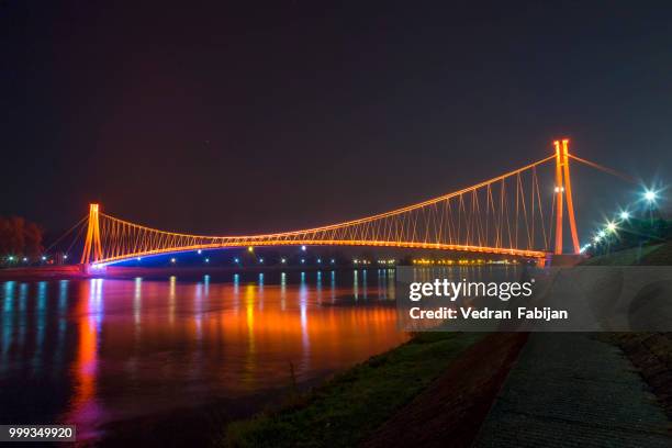 pedestrian bridge in osijek - osijek stock pictures, royalty-free photos & images