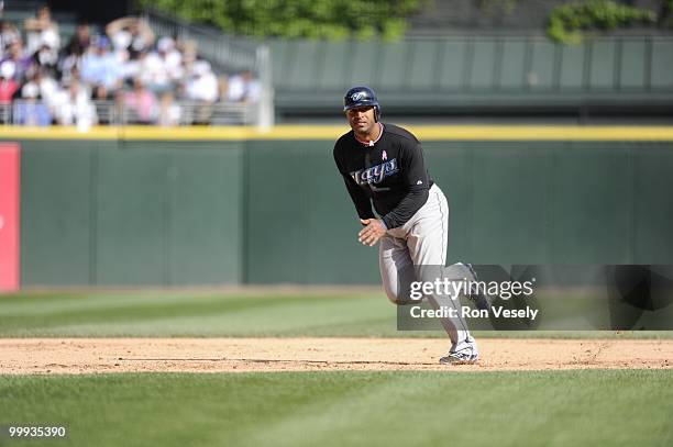 Vernon Wells of the Toronto Blue Jays runs the bases against the Chicago White Sox on May 9, 2010 at U.S. Cellular Field in Chicago, Illinois. The...