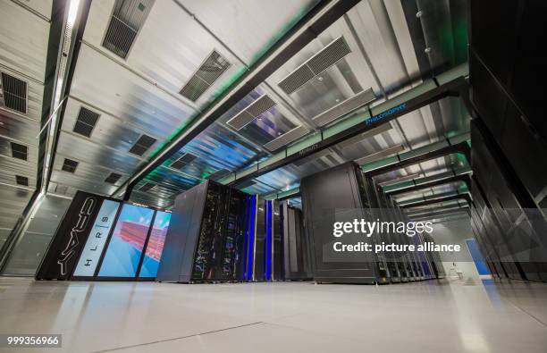 Picture of a part of the supercompute "Hazel Hen", taken in Stuttgart University in Stuttgart, Germany, 24 August 2017. Photo: Christoph Schmidt/dpa