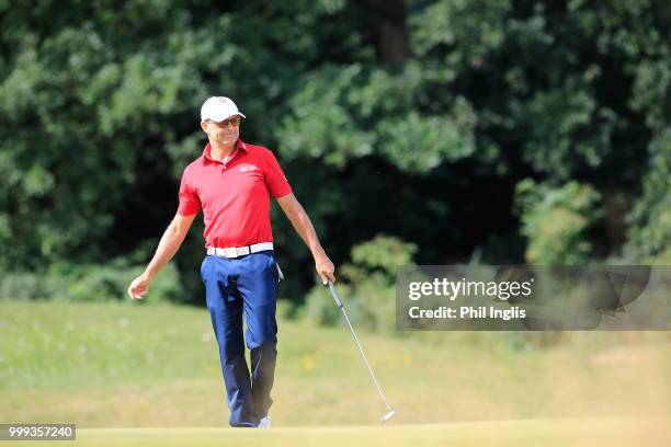 Jean Francois Remesy of France in action during Day Three of the WINSTONgolf Senior Open at WINSTONlinks on July 15, 2018 in Schwerin, Germany.