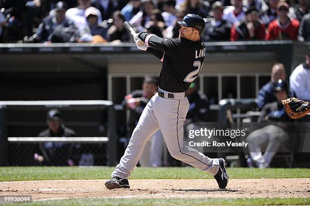 Adam Lind of the Toronto Blue Jays bats against the Chicago White Sox on May 9, 2010 at U.S. Cellular Field in Chicago, Illinois. The Blue Jays...