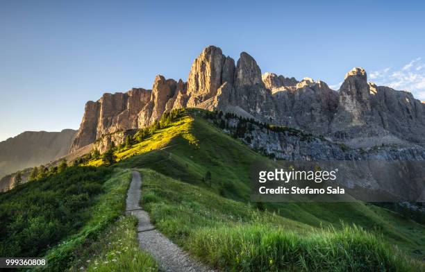 sella group sunrise - sala stock pictures, royalty-free photos & images