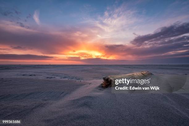 sunset schiermonnikoog - schiermonnikoog stock pictures, royalty-free photos & images