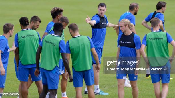 Michael Keane of Everton during the Everton training session ahead of the pre-season friendly match against ATV Irdning on July 14, 2018 in Liezen,...