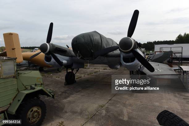 Casa 2.111, a Spanish reconstruction of the Heinkel He 111 is standing outside the restoration hangar of the Berlin-Gatow airfield branch of the...