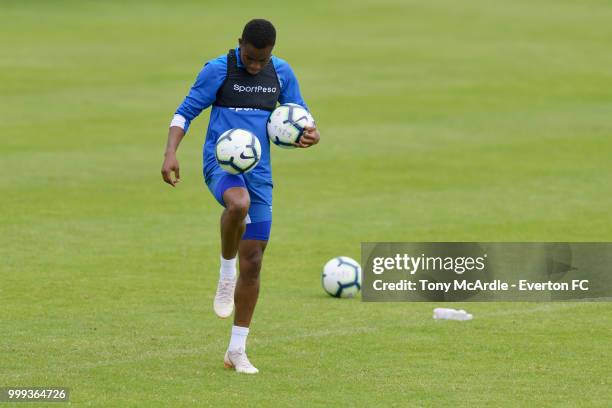 Ademola Lookman of Everton during the Everton training session ahead of the pre-season friendly match against ATV Irdning on July 14, 2018 in Liezen,...