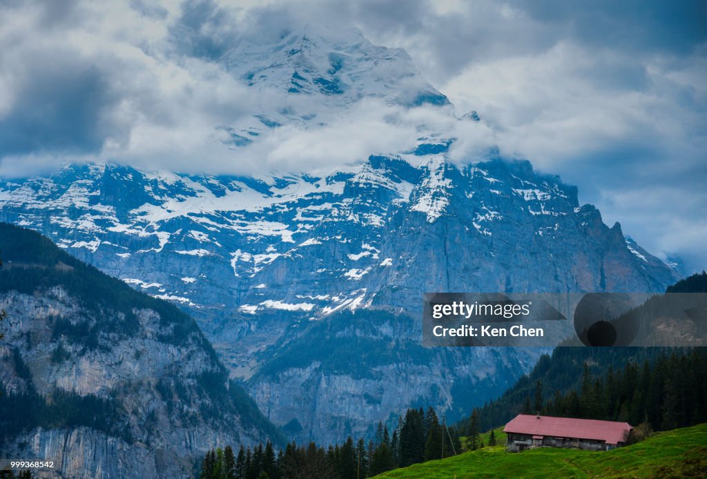 Under the snow mountain