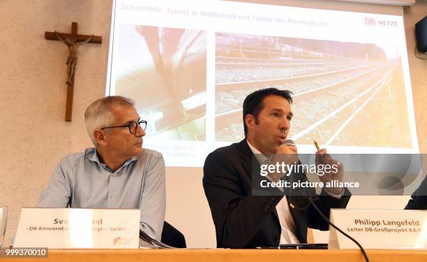 Sven Hantel , company attorney for the region Baden-Wuerttemberg and Philipp Langfeld, manager of the project "Karlsruhe-Basel" of the German railway...