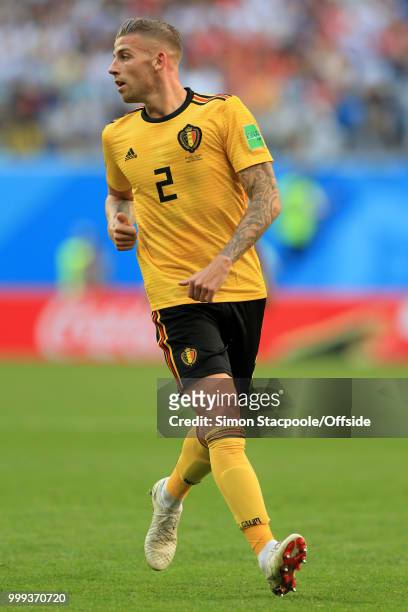 Toby Alderweireld of Belgium in action during the 2018 FIFA World Cup Russia 3rd Place Playoff match between Belgium and England at Saint Petersburg...