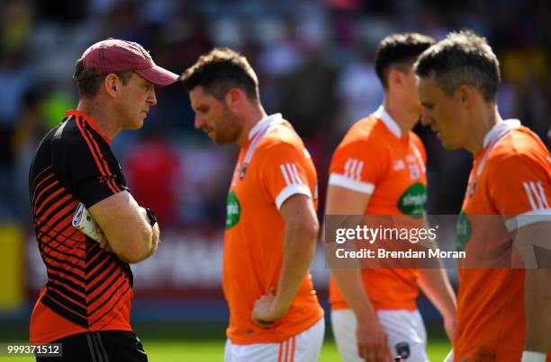 Laois , Ireland - 7 July 2018; Armagh manager Kieran McGeeney after the GAA Football All-Ireland Senior Championship Round 4 match between Roscommon...