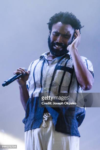 Childish Gambino performs on Day 2 of Lovebox festival at Gunnersbury Park on July 14, 2018 in London, England.