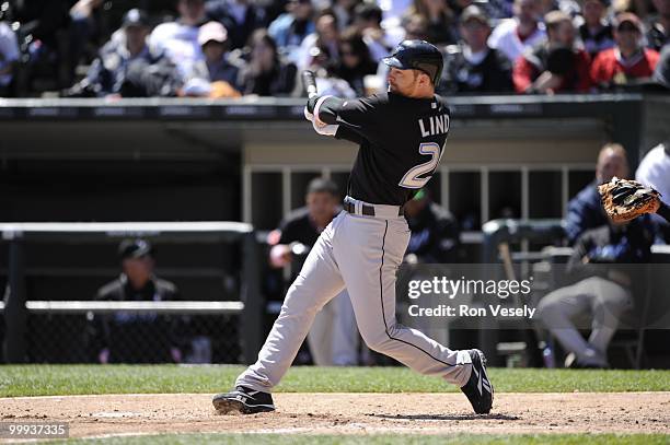 Adam Lind of the Toronto Blue Jays bats against the Chicago White Sox on May 9, 2010 at U.S. Cellular Field in Chicago, Illinois. The Blue Jays...